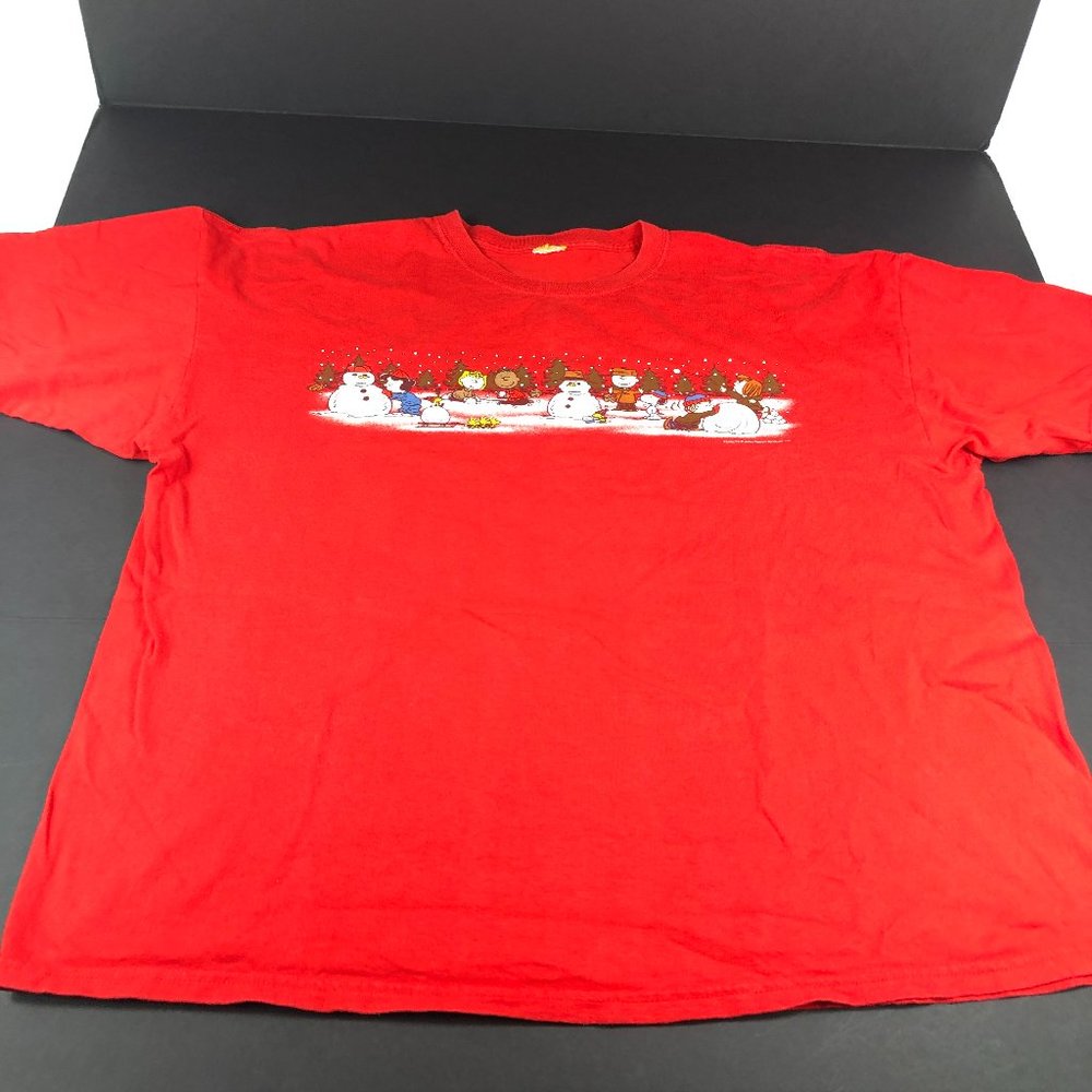 Peanuts Shirt Men's Extra Extra Large Red Colorful Christmas Xmas Tee Shirt